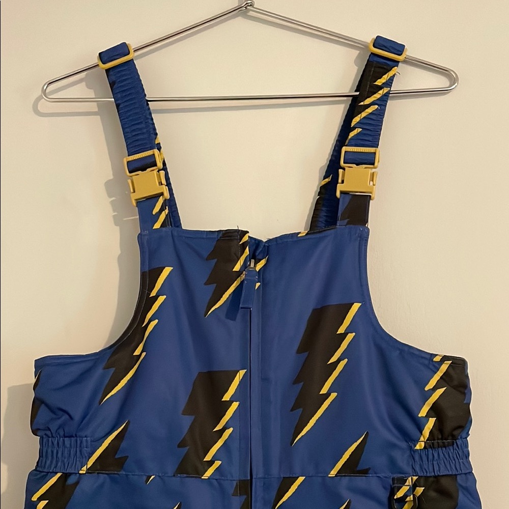 Hanna Andersson ⚡️Kids Blue Lightning Overall Ski & Snow Pants size 12 / 10-14